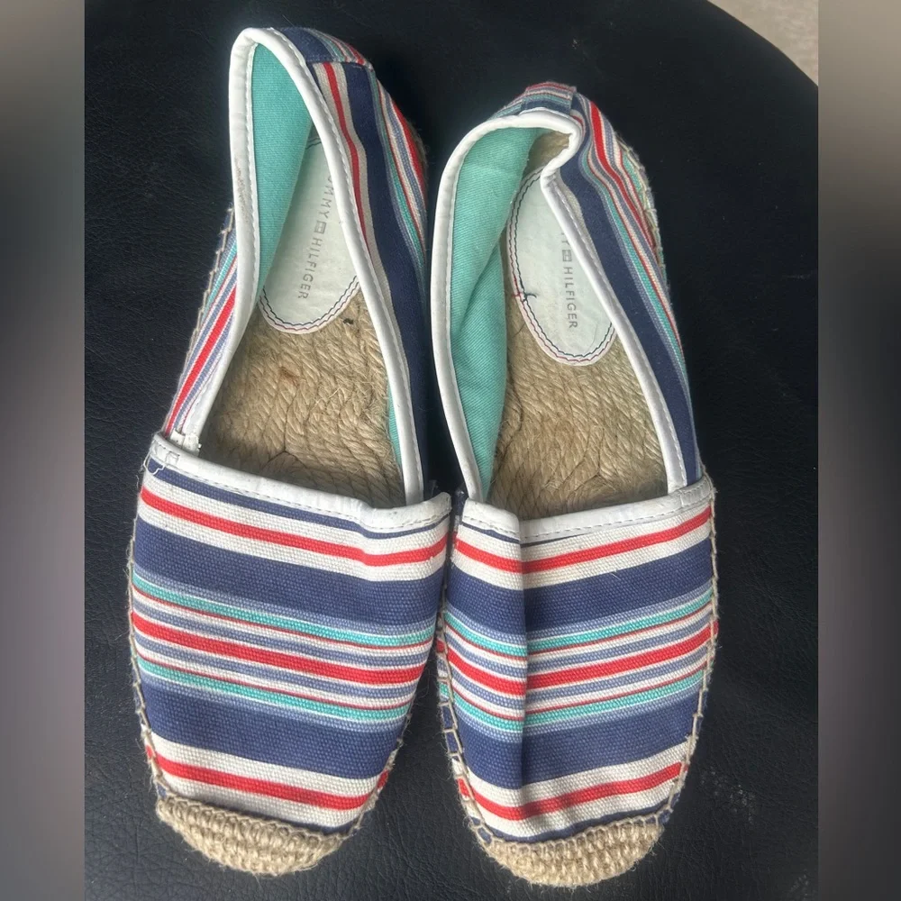 Tommy Hilfiger Striped Espadrille Flats -Heyda- 8.5